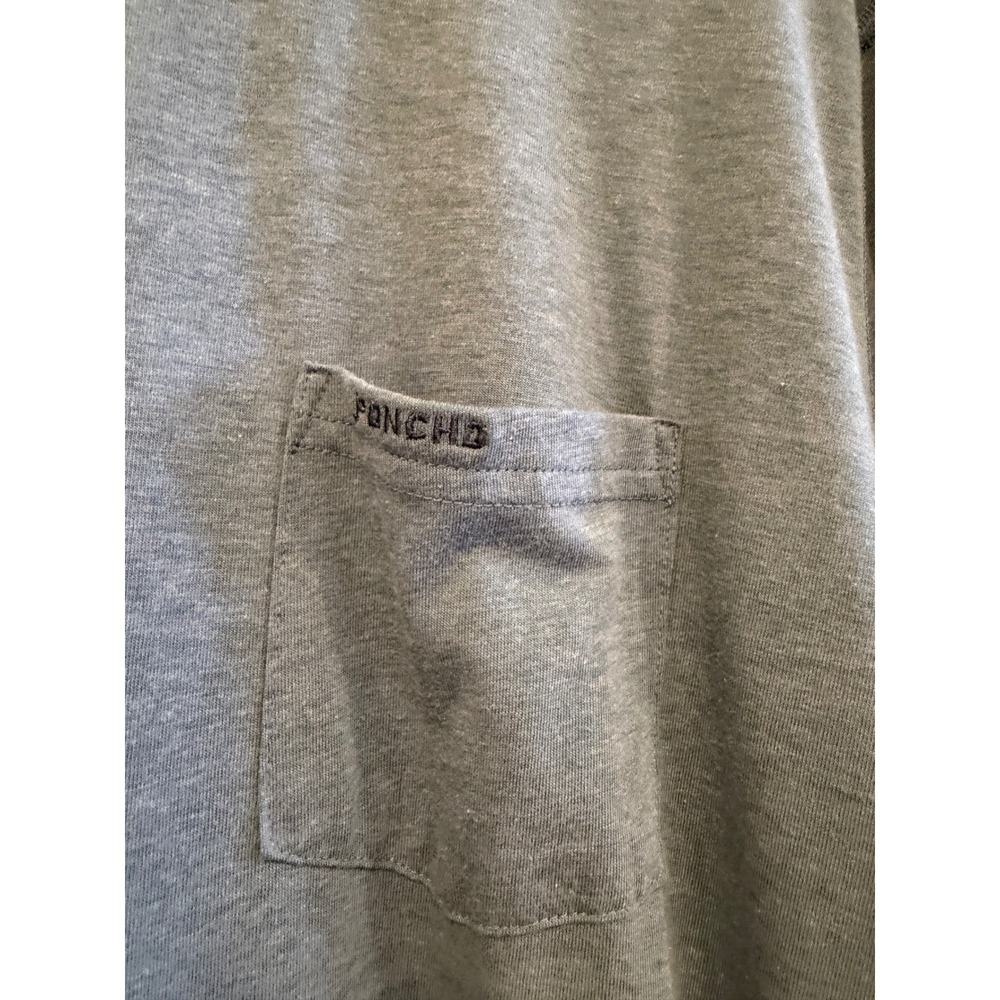 Poncho Outdoors Mens XL Blue Heather Long Sleeve Pocket Tee Performance Shirt - Picture 5 of 13